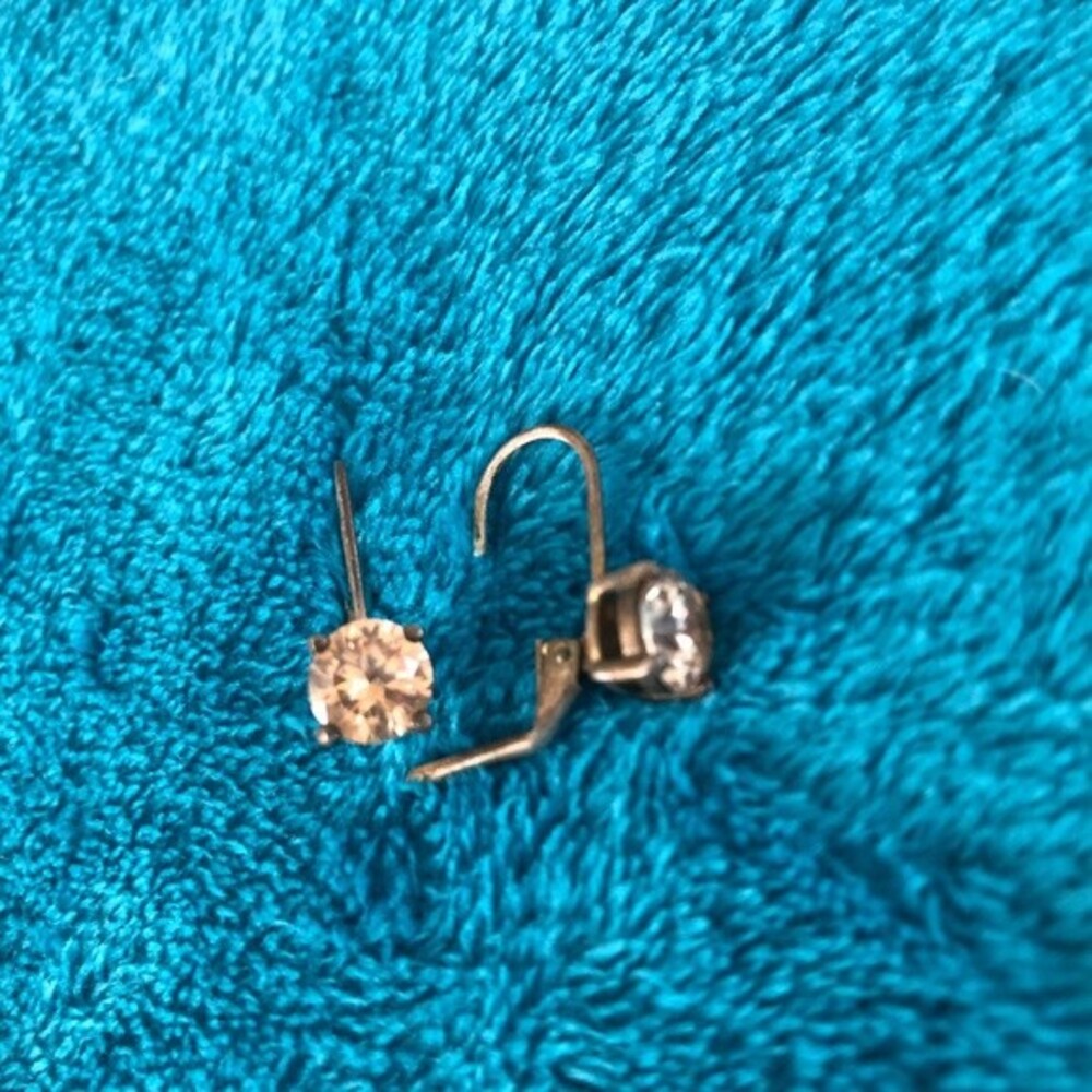 Women's Gold Amber Tone Dangling Drop Hoop Earrings